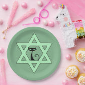 ユダヤレトロキティキャットスターオブデイビッド ペーパープレート (パーティー)