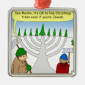 ユダヤ人でもx04クリスマスを楽しむことができます メタルオーナメント (正面)