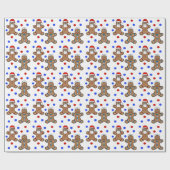 ユダヤ人とサンタジンジャーブレッドマンラッピング紙 ラッピングペーパー (フラット)