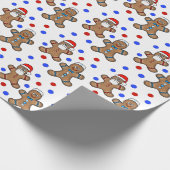 ユダヤ人とサンタジンジャーブレッドマンラッピング紙 ラッピングペーパー (角)