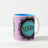 ユダヤ人のギフトのコーヒーマグDevorah ツートーンマグカップ (正面右)