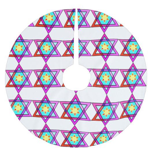 ユダヤ人のダビデの星 ブラッシュドポリエステルツリースカート (正面)