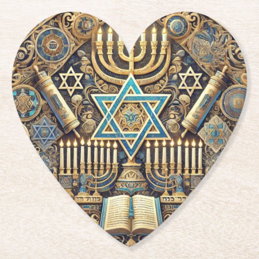 ユダヤ人のハート型コースター ペーパーコースター (正面)