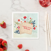 ユダヤ人のパスソーバーシーダーの花とマッサー スタンダードカクテルナプキン (インサイチュ)