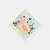 ユダヤ人のパスソーバーシーダーの花とマッサー スタンダードカクテルナプキン (角)