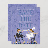 ユダヤ人のホラチェアダンスウェディング日付を保存 セーブザデート (正面/裏面)