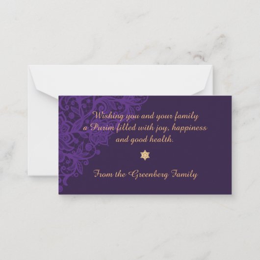 ユダヤ人のマントカードを購入する ノートカード (裏面)