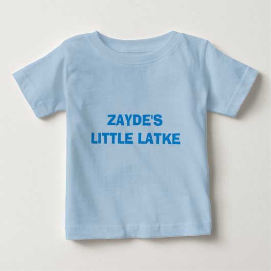 ユダヤ人のワイシャツZAYDEの少しLATKEハヌカー ベビーTシャツ (正面)