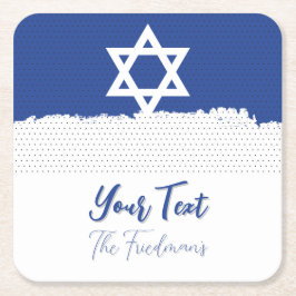 ユダヤ人の休日のためのお祝いバー（ユダヤ教の）バル・ミツバー スクエアペーパーコースター