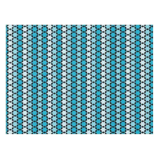 ユダヤ人の休日のテーブルクロス-黒ダビデの星 テーブルクロス (正面(横))