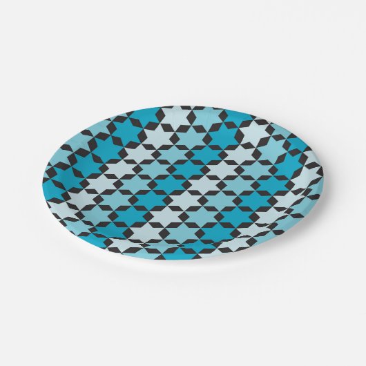 ユダヤ人の休日の青書のプレートダビデの星 ペーパープレート (アングル)