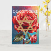 ユダヤ人の同情カード – 赤いバラ カード (黄色い花)