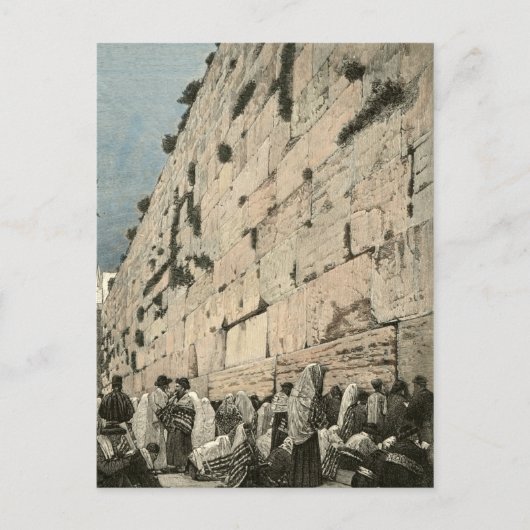 ユダヤ人の嘆きの壁コテルブラクエルサレムヴィンテージ ポストカード (正面)