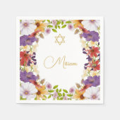ユダヤ人の女の子のベビーフローラヘブライの命名式 スタンダードカクテルナプキン (正面)