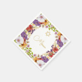 ユダヤ人の女の子のベビーフローラヘブライの命名式 スタンダードカクテルナプキン (角)