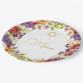 ユダヤ人の女の子のベビーフローラヘブライの命名式 ペーパープレート (アングル)