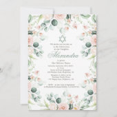 ユダヤ人の女の子のベビー名前付けバラスターオブデイビッド 招待状 (正面)