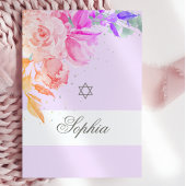 ユダヤ人の女の子のベビー名前付けパープルラベンダーフローラ 招待状
