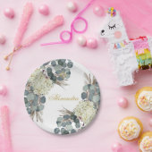 ユダヤ人の女の子のベビー名前付けフローラ金ゴールド ペーパープレート (パーティー)