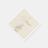 ユダヤ人の女の子のベビー名前付け水の色ワイルドフラワー スタンダードカクテルナプキン (角)