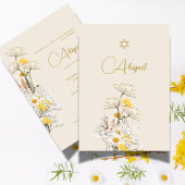 ユダヤ人の女の子のベビー名前付け水の色ワイルドフラワー 招待状