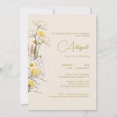 ユダヤ人の女の子のベビー名前付け水の色ワイルドフラワー 招待状 (正面)