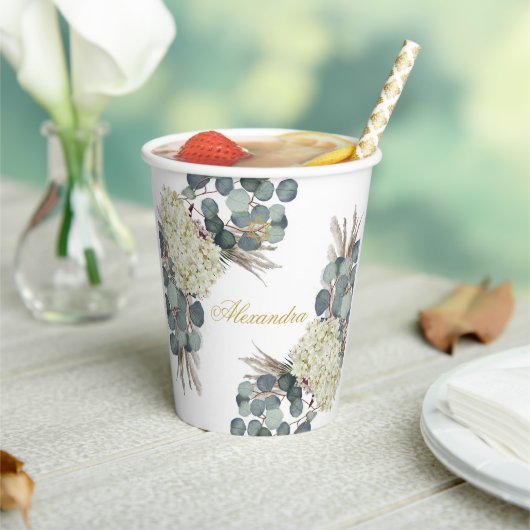 ユダヤ人の女の子ベビー名前付けフローラグリーン金ゴールド 紙コップ (インサイチュ)