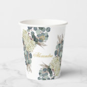 ユダヤ人の女の子ベビー名前付けフローラグリーン金ゴールド 紙コップ (正面)