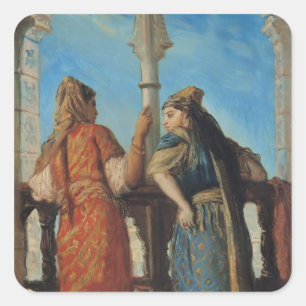 ユダヤ人の女性でバルコニー,アルジェ, 1849 スクエアシール