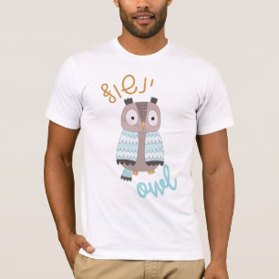 ユダヤ人の子どもたちにヘブライ語を使ったかわいいフクロウ Tシャツ