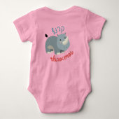 ユダヤ人の子ども向けヘブライ語のかわいいサイ ベビーボディスーツ (裏面)