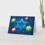 ユダヤ人の星およびクリスマスのオーナメントの休日カード シーズンカード<br><div class="desc">ユダヤ教、ヒューマニズムおよび技術を混ぜるこのカードはwww.OurJewishCommunity.orgから来ます。  私達のオンライン会合を点検して下さい。  Ecardsはまたそこに利用できます。</div>