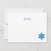 ユダヤ人の星のデイヴィッドの双生児のバー（ユダヤ教の）バル・ミツバーは感謝していしています ノートカード (裏面)