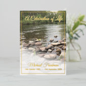 ユダヤ人の生涯のお祝い 箔招待状 (立ち正面)