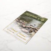 ユダヤ人の生涯のお祝い 箔招待状 (回転した状態)