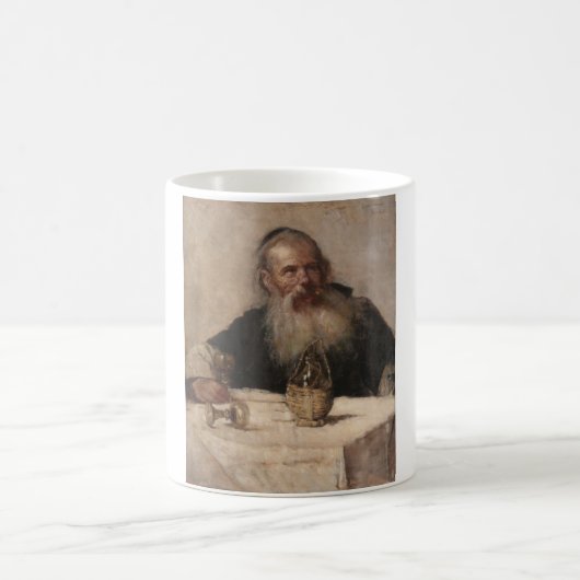 ユダヤ人の男性のワインを飲む(Olga Boznanska) コーヒーマグカップ (中央)