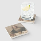 ユダヤ人の男性のワインを飲む(Olga Boznanska) ストーンコースター (横)