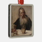 ユダヤ人の男性のワインを飲む(Olga Boznanska) メタルオーナメント (右)