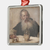 ユダヤ人の男性のワインを飲む(Olga Boznanska) メタルオーナメント (左)