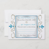 ユダヤ人の結婚式のRSVPカードを飾るユダヤ教 出欠カード (正面)