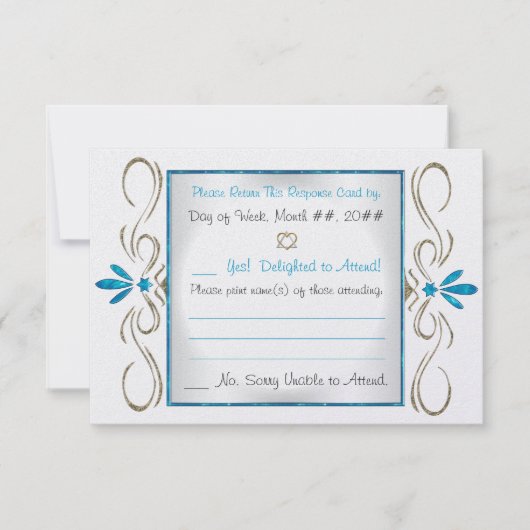 ユダヤ人の結婚式のRSVPカードを飾るユダヤ教 出欠カード (正面)