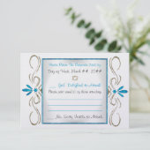 ユダヤ人の結婚式のRSVPカードを飾るユダヤ教 出欠カード (スタンド正面)