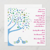 ユダヤ人の結婚式招待状の婚約生命の樹 招待状 (正面/裏面)