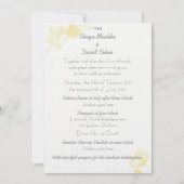 ユダヤ人の結婚式招待状の黄色の花の水彩画 招待状 (正面)