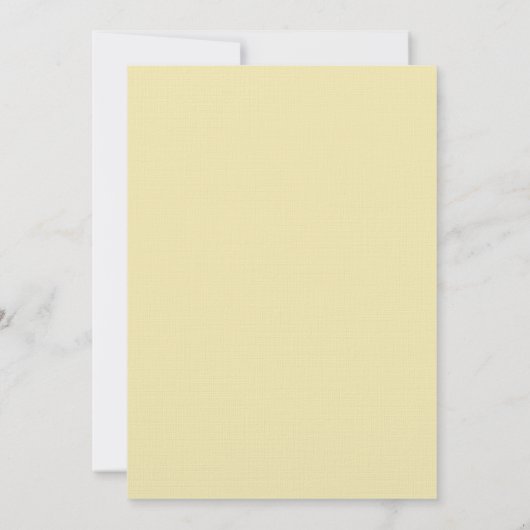 ユダヤ人の結婚式招待状の黄色の花の水彩画 招待状 (裏面)