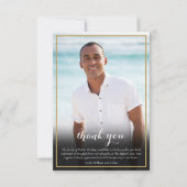 ユダヤ人の葬儀の写真のスターのデビッドエレガントスクリプト サンキューカード (正面)