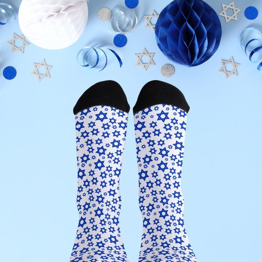 ユダヤ人の贈り物の青い星ダビデ，イスラエルと共に立つ ソックス