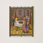 ユダヤ人の過ぎ越しの祝い、15世紀miのファクシミリ ジグソーパズル (縦)