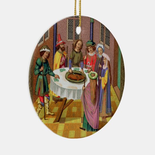 ユダヤ人の過ぎ越しの祝い、15世紀miのファクシミリ セラミックオーナメント (右)