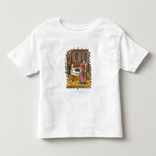 ユダヤ人の過ぎ越しの祝い、15世紀miのファクシミリ トドラーTシャツ (正面)